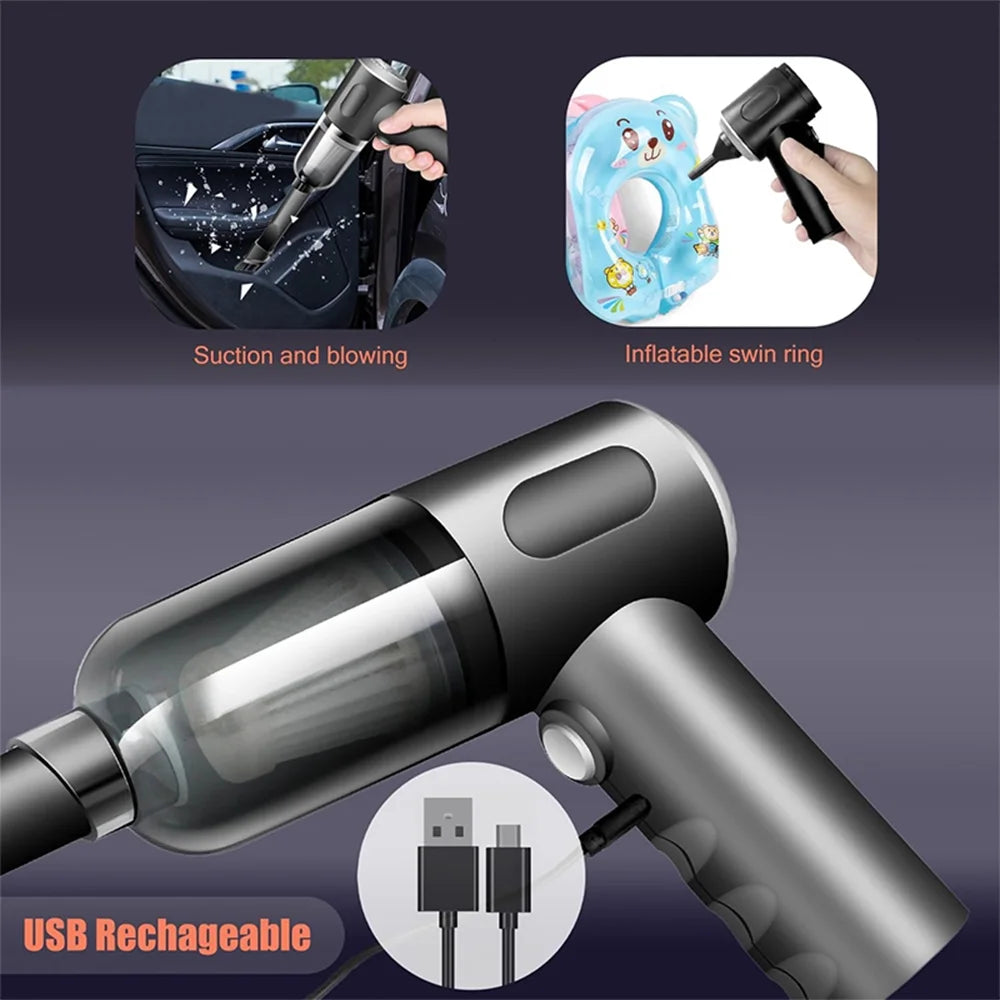 Portable Wireless Handheld Car Vacuum Cleaner, 120W Hand Held Mini Vacuum for Desk Home &Office Dust Cleaning