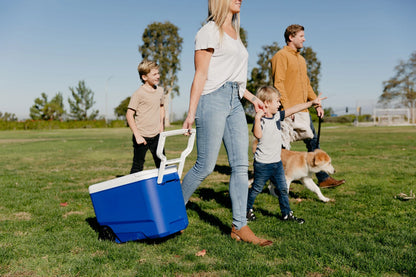38 QT Wheelie Cool Hard Sided Cooler with Wheels, Blue